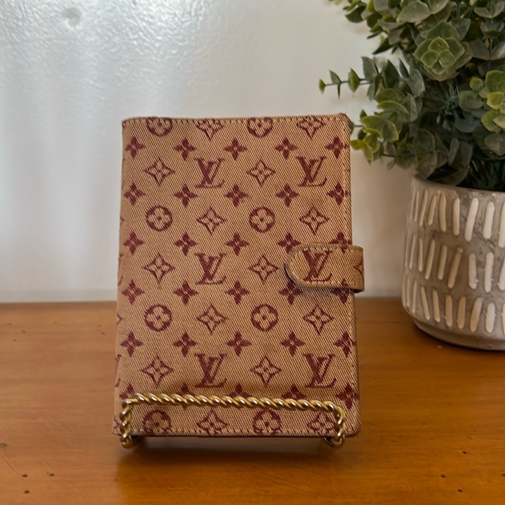 LV Small Mini Lin Red/Cherry Denim Day Planner